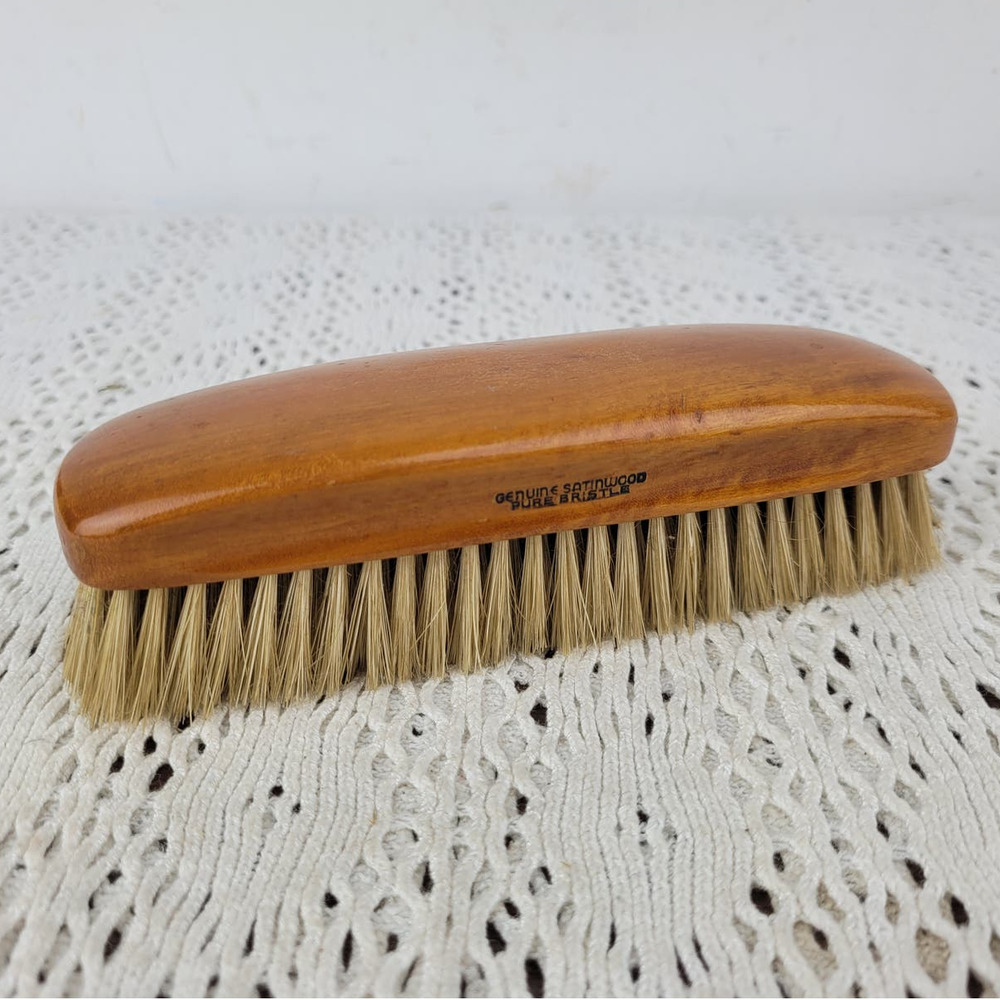 Vintage 1950s Mohawk Genuine Satinwood Wood Vanity Hair Brush Made in USA